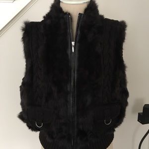 Rabbit Fur and Knit Vest